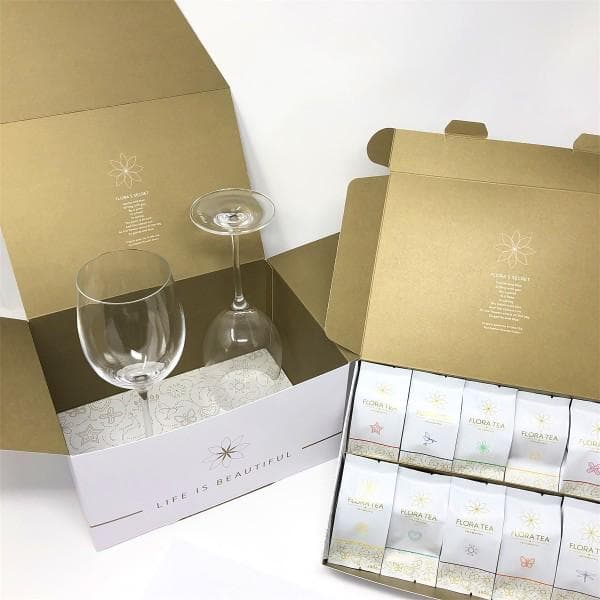 Royal Gift Set — The Full Bloom plus two signature crystal glasses, presented in our gold gift box