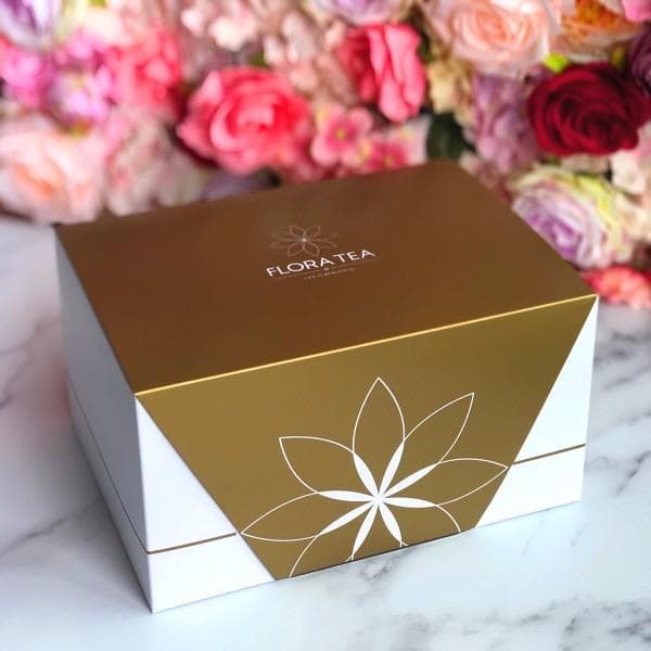 Royal Gift Set — The Full Bloom plus two signature crystal glasses, presented in our gold gift box