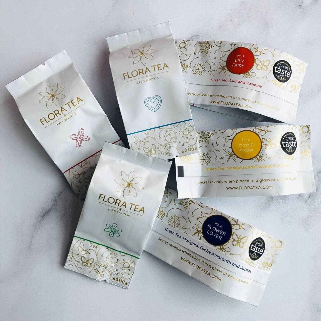 Lantern Gift Box — six assorted Flora Tea hearts in our signature lantern packaging